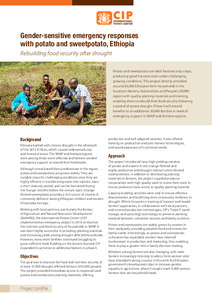 Gender-sensitive emergency responses with potato and sweetpotato, Ethiopia. Rebuilding food security after drought. Project profile.