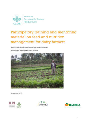 Participatory training and mentoring material on feed and nutrition management for dairy farmers