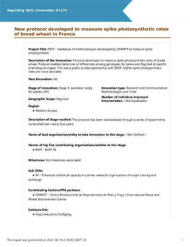 New protocol developed to measure spike photosynthetic rates of bread wheat in France