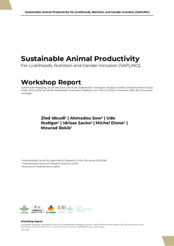 Stakeholder Mapping, Social Network and Multi-Stakeholder Strategies Analysis in Mali’s Small Ruminant Value Chain, Plus a Dive into Multi-Stakeholder Innovation Platforms as a Form & Driver of Inclusive SAPLING Innovation Packages