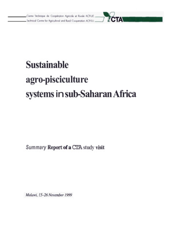 Sustainable agro-pisciculture systems in Sub-Saharan Africa