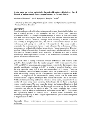 In-situ water harvesting technologies in semi-arid southern Zimbabwe: Part II. The role of socio-economic factors on performance in Gwanda district