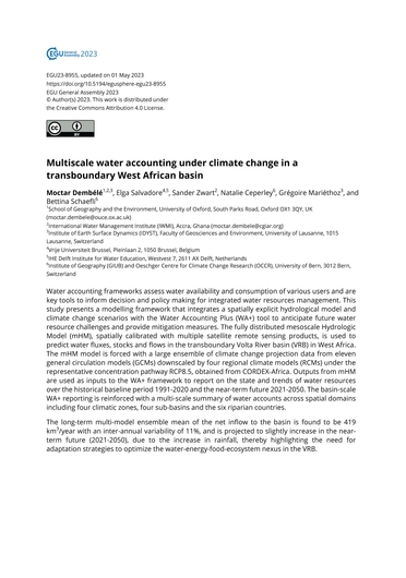 Multiscale water accounting under climate change in a transboundary West African basin [Abstract only]