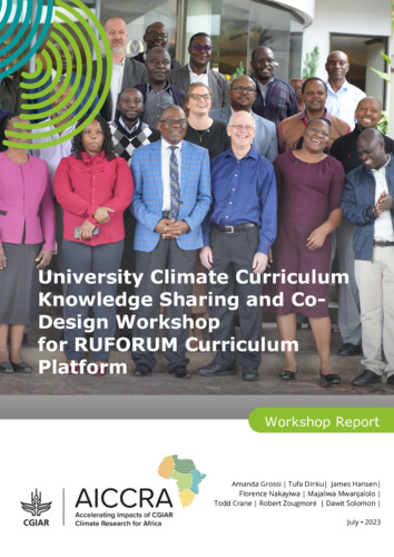 University Climate Curriculum Knowledge Sharing and Co-Design Workshop for RUFORUM Curriculum Platform