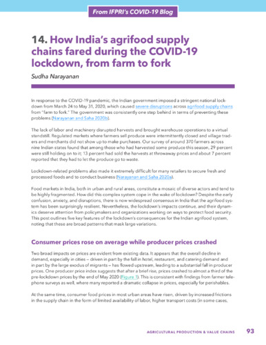 How India’s agrifood supply chains fared during the COVID-19 lockdown, from farm to fork