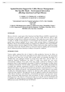 Spatial decision support for coffee disease management – site-specific shade – environment interaction affecting american leaf spot disease