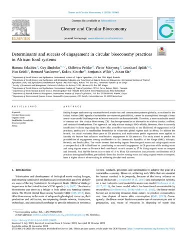 Determinants and success of engagement in circular bioeconomy practices in African food systems