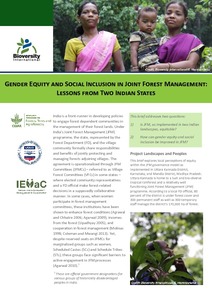 Gender equity and social inclusion in joint forest management: Lessons from two Indian states