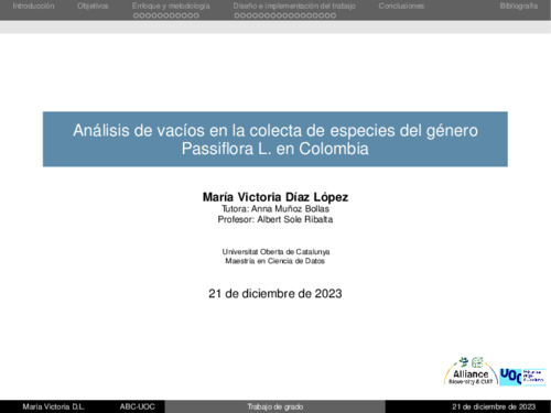 Análisis de vacíos en la colecta de especies del género Passiﬂora L. en Colombia