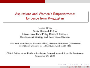 Aspirations and women's empowerment: Evidence from Kyrgyzstan