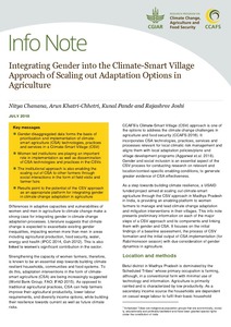 Integrating Gender into the Climate-Smart Village Approach of Scaling out Adaptation Options in Agriculture