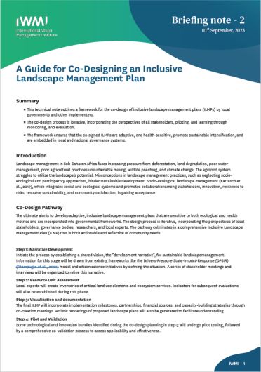 A guide for co-designing an inclusive landscape management plan