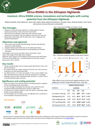 Livestock: Africa RISING science, innovations and technologies with scaling potential from the Ethiopian Highlands