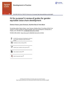 Fit for purpose? A review of guides for gender-equitable value chain development
