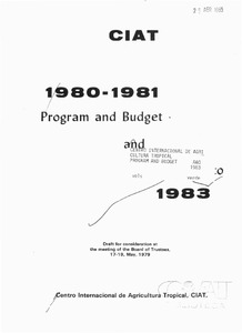 Program and budget: CIAT