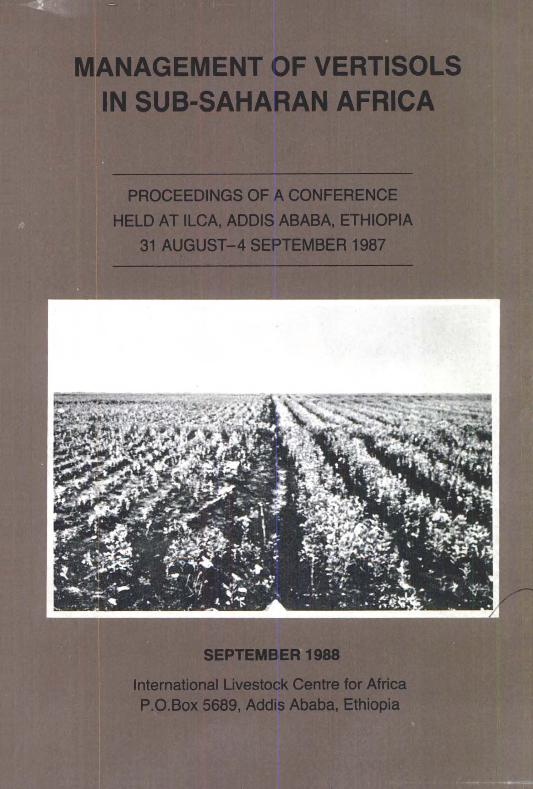 Economic evaluation of improved vertisol drainage for food crop production in the Ethiopian highlands