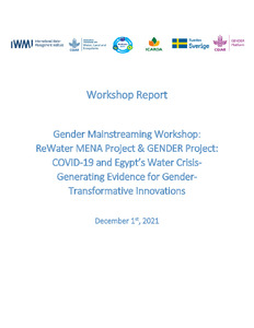 Gender Mainstreaming Workshop: ReWater MENA Project & GENDER Project: COVID-19 and Egypt’s Water Crisis - Generating Evidence for Gender-Transformative Innovations