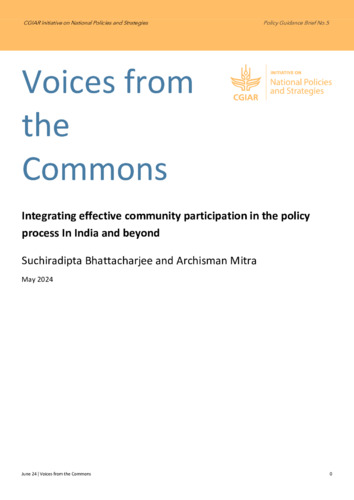 Voices from the commons: integrating effective community participation in the policy process in India and beyond