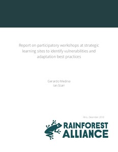 Report on participatory workshops at strategic learning sites to identify vulnerabilities and adaptation best practices