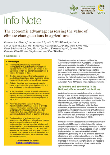 The economic advantage: assessing the value of climate change actions in agriculture
