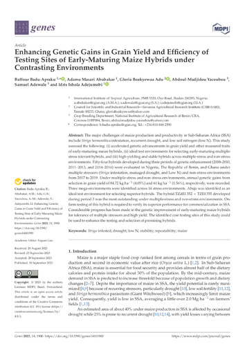 Enhancing genetic gains in grain yield and efficiency of testing sites of early-maturing maize hybrids under contrasting environments