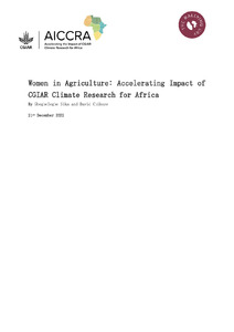 Women in Agriculture: Accelerating Impact of CGIAR Climate Research for Africa