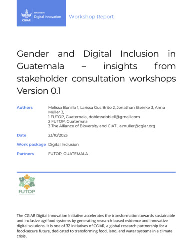 Gender and digital inclusion in Guatemala - insights from stakeholder consultation workshops