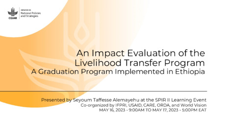 An Impact Evaluation of the Livelihood Transfer Program – A Graduation Program Implemented in Ethiopia