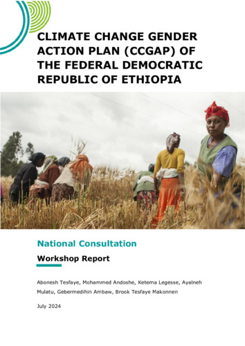 Climate Change Gender Action Plan (CCGAP) of the Federal Democratic Republic of Ethiopia