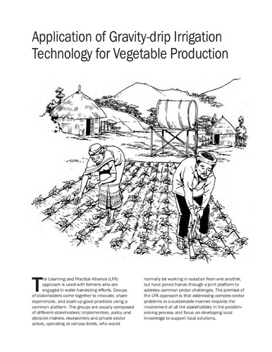 Managing water: Application of gravity-drip irrigation technology for vegetable production