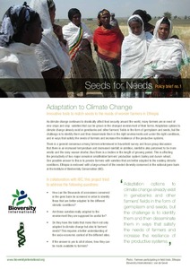 Seeds for needs: adaptation to climate change - Innovative tools to match seeds to the needs of women farmers in Ethiopia