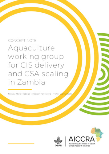 Concept Note: Aquaculture working group for CIS delivery and CSA scaling in Zambia