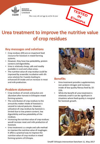 Urea treatment to improve the nutritive value of crop residues