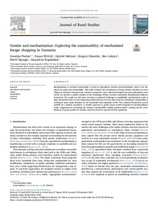 Gender and mechanization: exploring the sustainability of mechanized forage chopping in Tanzania