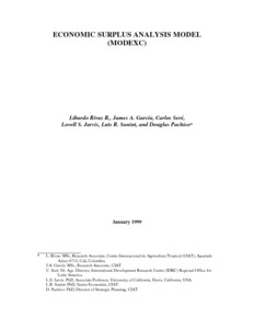 Economic surplus analysis model (MODEXC)