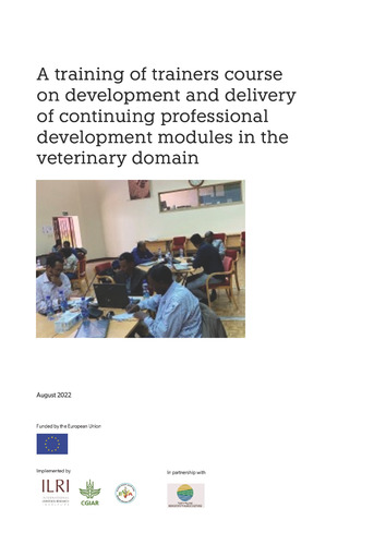 A training of trainers course on development and delivery of continuing professional development modules in the veterinary domain