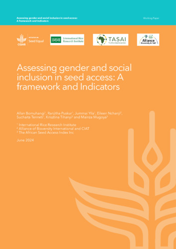 Assessing gender and social inclusion in seed access: A framework and Indicators