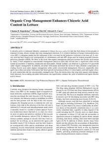 Organic crop management enhances Chicoric Acid content in lettuce