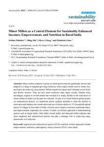 Minor millets as a central element for sustainably enhanced incomes, empowerment, and nutrition in rural India