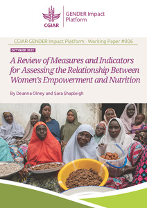 A Review of Measures and Indicators for Assessing the Relationship Between Women’s Empowerment and Nutrition