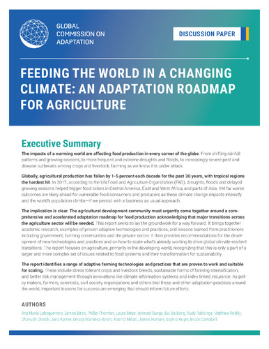 Feeding the World in a Changing Climate: An Adaptation Roadmap for Agriculture