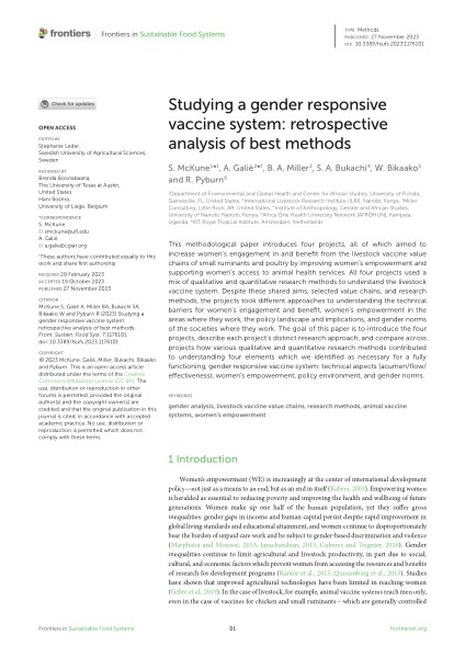 Studying a gender responsive vaccine system: Retrospective analysis of best methods