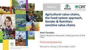 Agricultural value chains, the food system approach, gender & nutrition-sensitive value chains