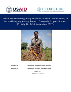 Africa RISING-Integrating Nutrition in Value Chains (INVC) in Malawi bridging activity project: Quarterly Progress Report (01 July 2017–30 September 2017)