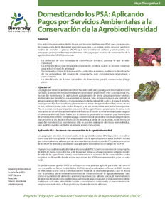 Hoja divulgativa 2: Domesticando los PSA: aplicando pagos por servicios ambientales a la conservación de la agrobiodiversidad