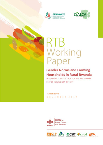 Gender norms and farming households in rural Rwanda: a GENNOVATE case-study for the Nyamirama sector in Kayonza district