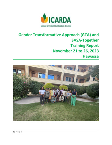 Gender Transformative Approach (GTA) and SASA-Together