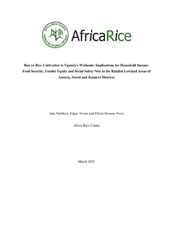 Ban on Rice Cultivation in Uganda’s Wetlands: Implications for Household Income, Food Security, Gender Equity and Social Safety Nets in the Rainfed Lowland Areas of Amuria, Soroti and Katakwi Districts