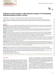 Pathways to diverse diets - a retrospective analysis of a participatory nutrition-sensitive project in Kenya