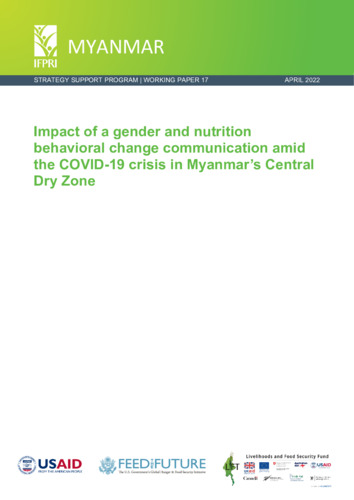 Impact of a gender and nutrition behavioral change communication amid the COVID-19 crisis in Myanmar’s Central Dry Zone